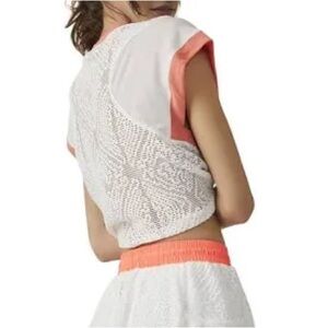 Free People Good Sport Tee in white (coral colored trim).  New with tags.